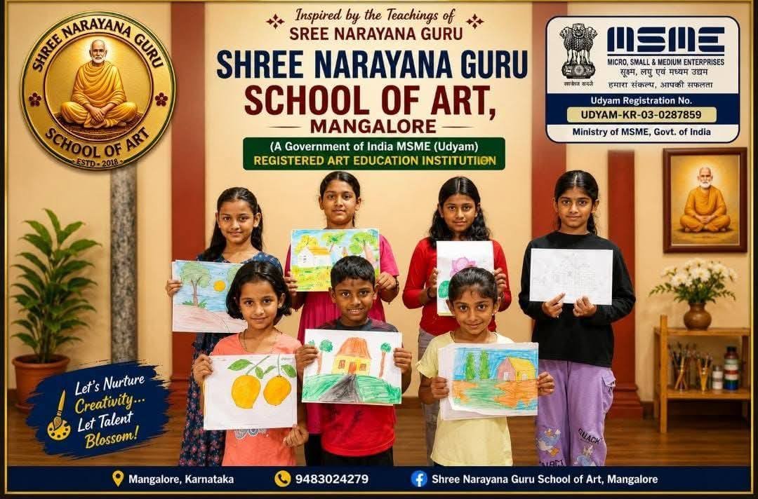 Young Artists With Their Work